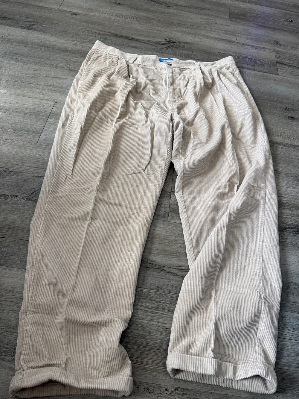 Men's Light Beige Corduroy Pants - Casual Comfort
